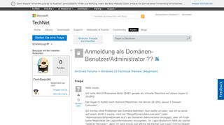 
                            4. Anmeldung als Domänen-Benutzer/Administrator ?? - Microsoft