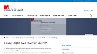 
                            1. Anmeldung am Redaktionssystem - Fiona WCMS der Universität ...