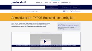 
                            6. Anmeldung am TYPO3 Backend nicht möglich - JWeiland