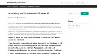 
                            5. Anmeldung am Xbox-Konto in Windows 10 - Windows Nachrichten
