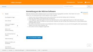 
                            5. Anmeldung an der HiDrive Software