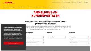 
                            7. Anmeldung an Kundenportalen und Anwendungen | DHL | Schweiz