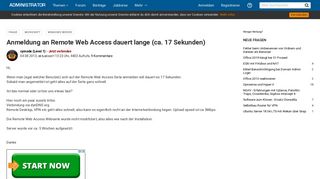 
                            3. Anmeldung an Remote Web Access dauert lange (ca. 17 Sekunden ...