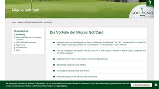 
                            2. Anmeldung - ASG GolfCard Migros - Migros Golfparks