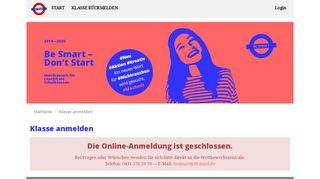 
                            4. Anmeldung - Be Smart – Don't Start 2018/2019