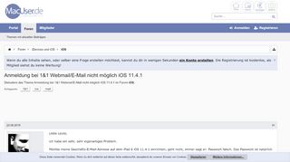 
                            8. Anmeldung bei 1&1 Webmail/E-Mail nicht möglich iOS 11.4.1 ...