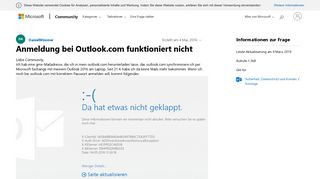 
                            4. Anmeldung bei Outlook.com funktioniert nicht - Microsoft Community