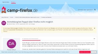 
                            11. Anmeldung bei Paypal über Firefox nicht möglich - Camp Firefox