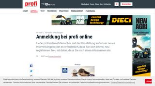 
                            4. Anmeldung bei profi online - Aktuelle Meldungen - profi.de