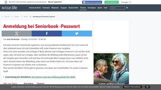 
                            2. Anmeldung bei Seniorbook -Passwort - wize.life