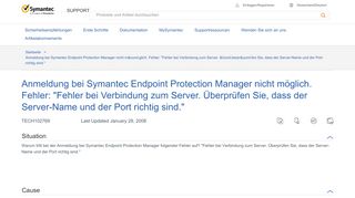 
                            4. Anmeldung bei Symantec Endpoint Protection Manager nicht möglich ...