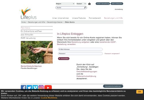 
                            1. Anmeldung beim Lifeplus-Online-Konto