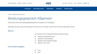 
                            12. Anmeldung Beratungsgespräch - HWZ