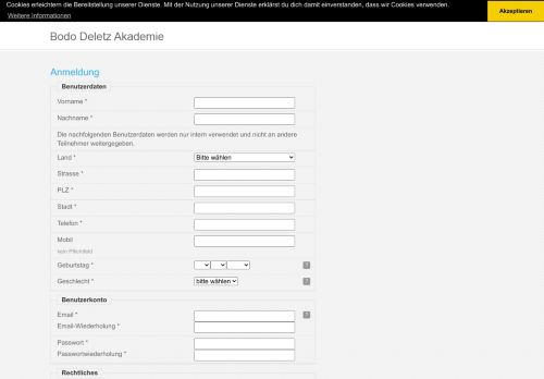 
                            4. Anmeldung - Bodo Deletz Akademie