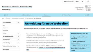 
                            7. Anmeldung | CMS/Webseiten | Administrieren und ... - (KIM) Konstanz