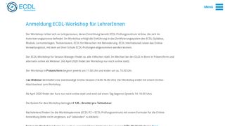 
                            9. Anmeldung ECDL-Workshop für Schulen/Universitäten - ECDL