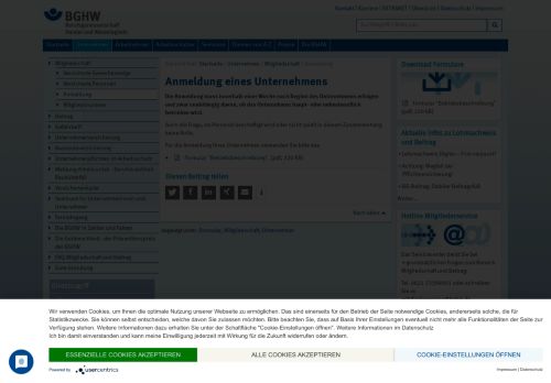 
                            12. Anmeldung eines Unternehmens — BGHW-Website - Die BGHW