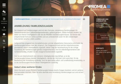 
                            3. Anmeldung Familienzulagen - promea.ch