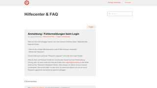 
                            11. Anmeldung / Fehlermeldungen beim Login – Hilfecenter & FAQ