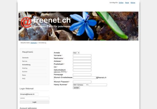 
                            4. Anmeldung - Freenet.ch