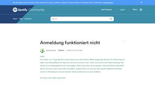 
                            3. Anmeldung funktioniert nicht - The Spotify Community