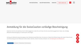 
                            7. Anmeldung für die SwissCaution vorläufige Bescheinigung ...