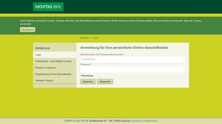 
                            2. Anmeldung für Ihre persönliche Online-Geschäftstelle - Novitas BKK