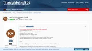 
                            7. Anmeldung geht nicht - Konten einrichten - Thunderbird Mail DE
