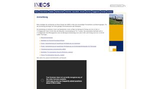 
                            1. Anmeldung - INEOS Köln GmbH