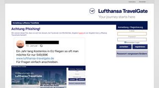 
                            3. Anmeldung Lufthansa TravelGate