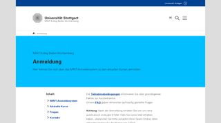 
                            2. Anmeldung | MINT-Kolleg Baden-Württemberg | Universität Stuttgart