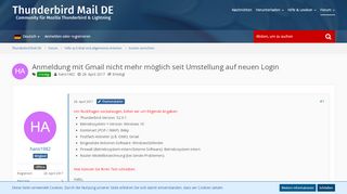 
                            6. Anmeldung mit Gmail nicht mehr möglich seit Umstellung auf neuen ...