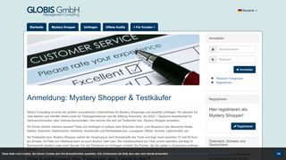 
                            7. Anmeldung: Mystery Shopper & Testkäufer | Globis Survey