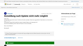 
                            3. Anmeldung nach Update nicht mehr möglich - Microsoft Community