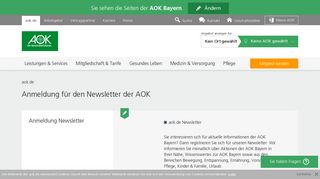 
                            6. Anmeldung Newsletter | AOK – Die Gesundheitskasse