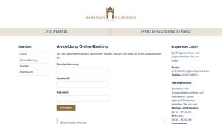 
                            9. Anmeldung Online-Banking - Bankhaus CL Seeliger