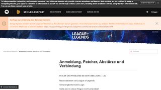 
                            3. Anmeldung, Patcher, Abstürze und Verbindung – Riot Games Support