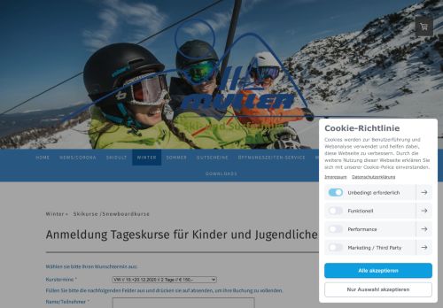 
                            8. Anmeldung Tageskurse für Kinder und Jugendliche ... - Skischule Müller
