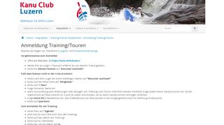 
                            8. Anmeldung Training/Touren - Kanu Club Luzern