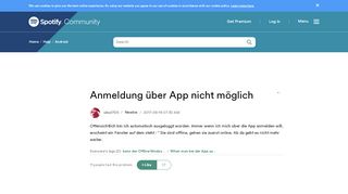 
                            2. Anmeldung über App nicht möglich - The Spotify Community