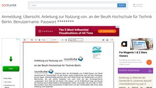 
                            7. Anmeldung. Übersicht. Anleitung zur Nutzung von. an der Beuth ...