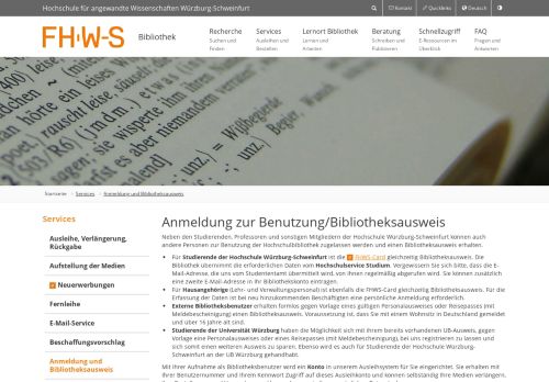 
                            10. Anmeldung und Bibliotheksausweis - FHWS Bibliothek - Hochschule ...