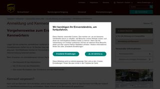 
                            2. Anmeldung und Kennwort: UPS - Österreich - UPS.com