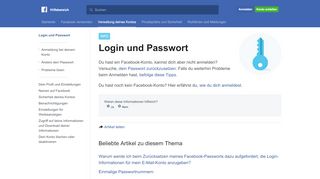 
                            4. Anmeldung und Passwort | Facebook-Hilfebereich | Facebook