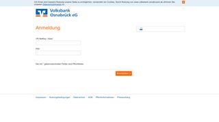 
                            5. Anmeldung - Volksbank Osnabrück eG - Login - BLZ 26590025 - BIC ...