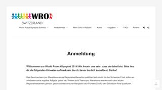 
                            6. Anmeldung – World Robot Olympiad Schweiz