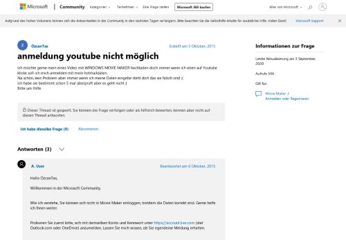 
                            9. anmeldung youtube nicht möglich - Microsoft Community