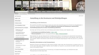 
                            6. Anmeldung zu den Seminaren und Modulprüfungen - LMU München