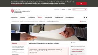 
                            7. Anmeldung zu Modulprüfungen - Hochschule Ludwigshafen am Rhein