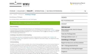 
                            2. Anmeldung zu Prüfungen - Rechtswissenschaftliche Fakultät WWU ...